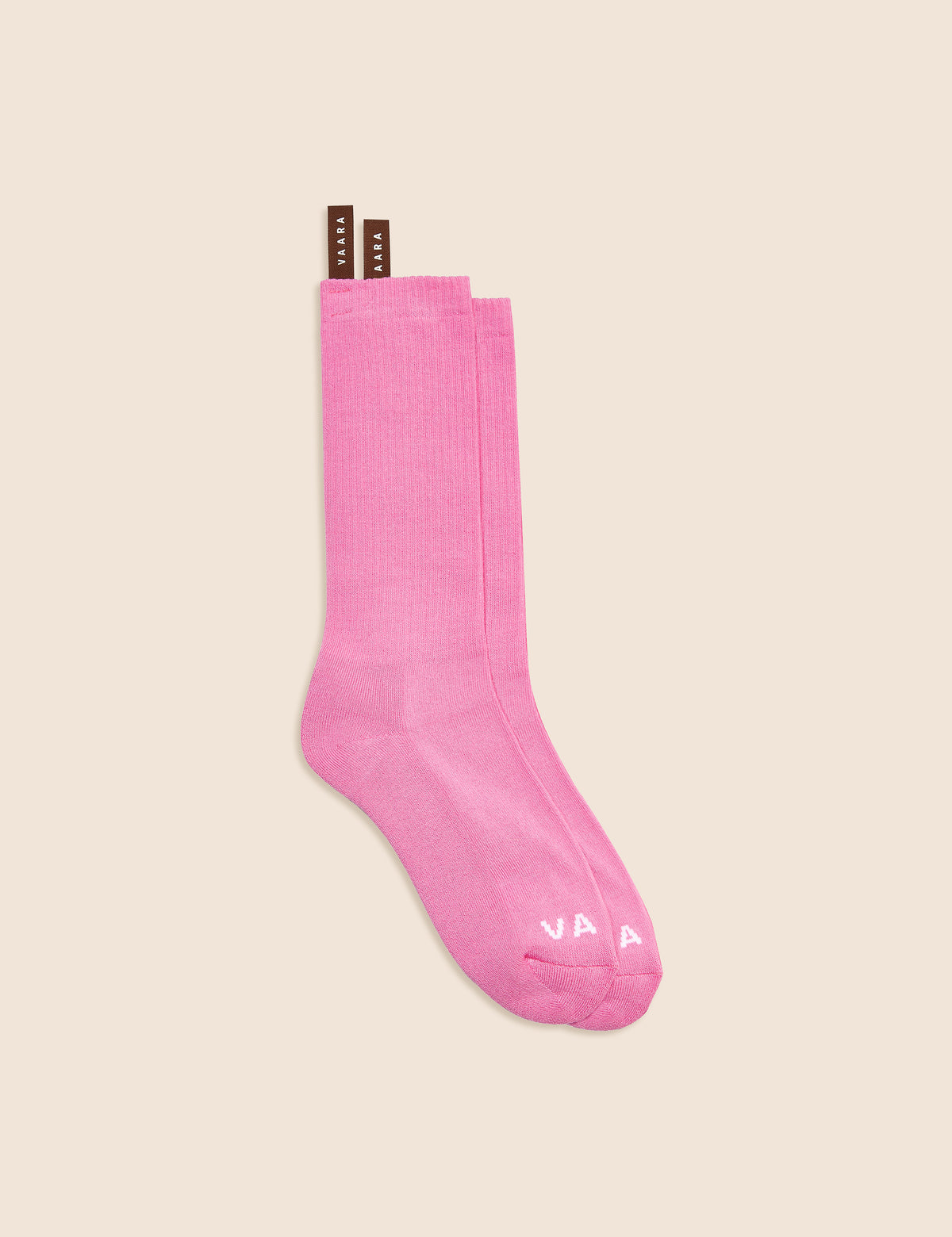 Women's Accessories | Jacquard Logo Sports Sock in Pink | VAARA