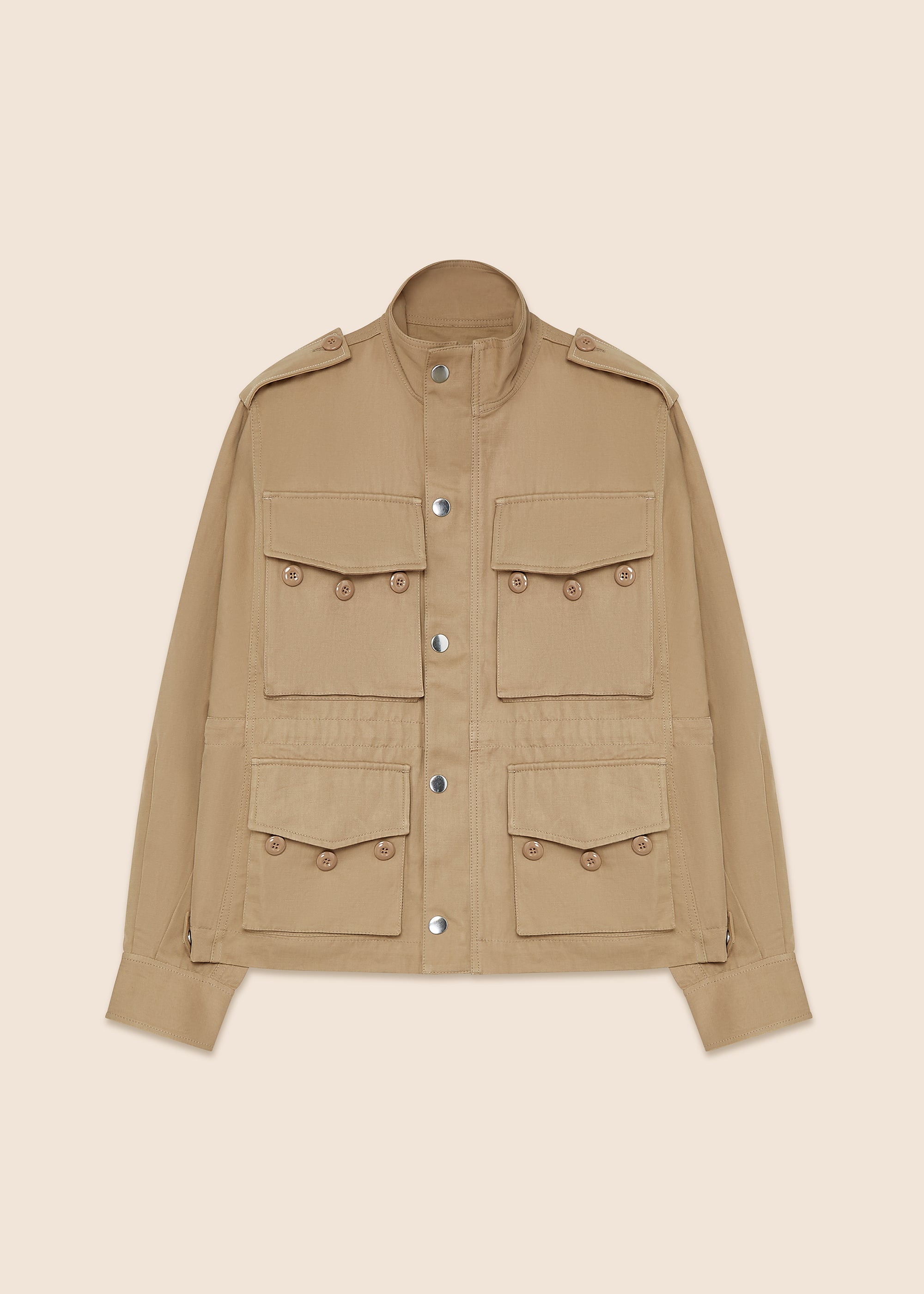 Women's Multi-Pocket Field Jacket In Beige | VAARA