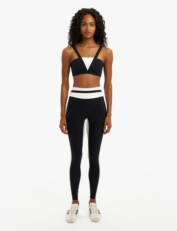 VAARA Bi-Colour Bandeau Sports Bra in Black