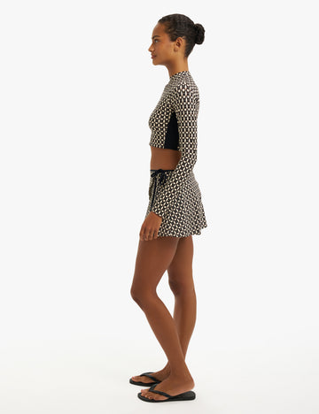 Nia Monogram Wrap Swim Skirt 2