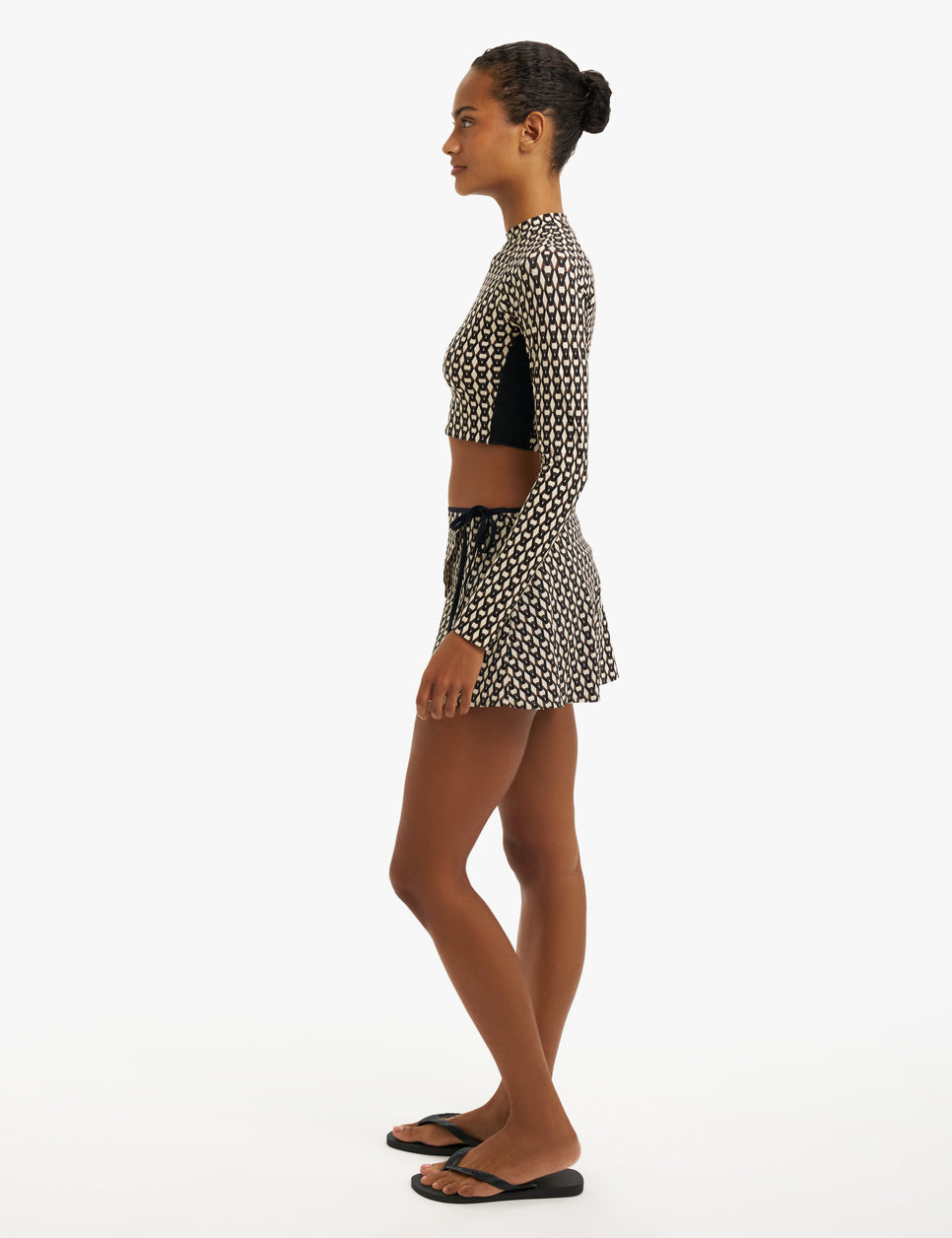 Nia Monogram Wrap Swim Skirt