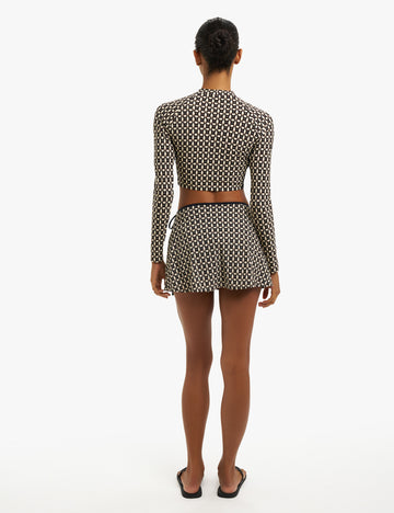 Nia Monogram Wrap Swim Skirt 5