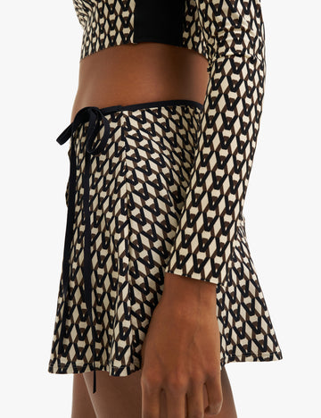 Nia Monogram Wrap Swim Skirt 3