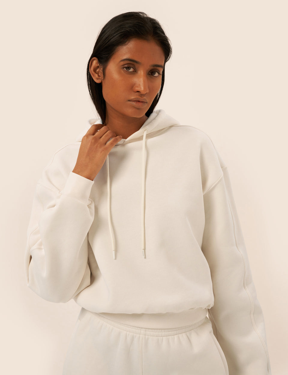 Women's Organic Cotton Logo Box Sweatshirt in Ivory VAARA
